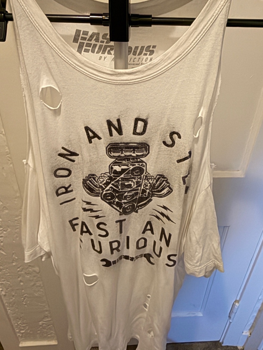 Affliction Fast and Furious White Graphic Tank Top